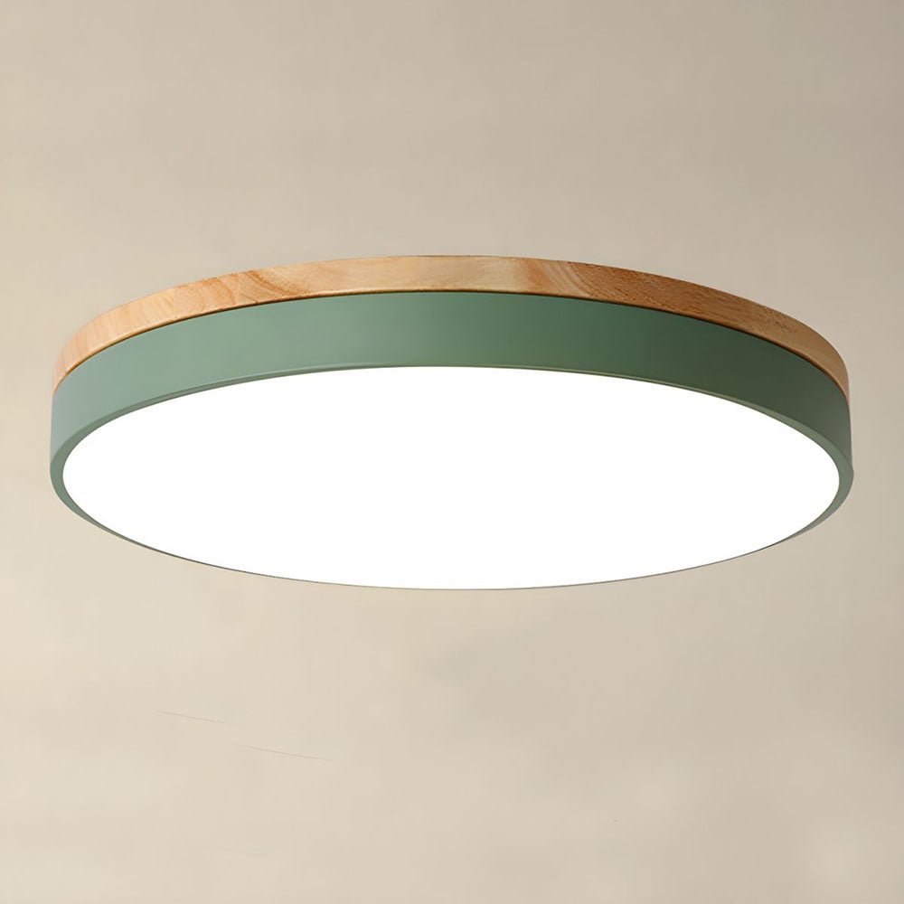 Wooden Round Shape Flush Ceiling Lights For Living Room - Nalani - UK and AUS Fashion Clothing and Decor