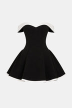 Zariyah – Off-Shoulder Sculpted Mini Dress With Flirty Fit - Nalani - Fashion Clothing and Decor