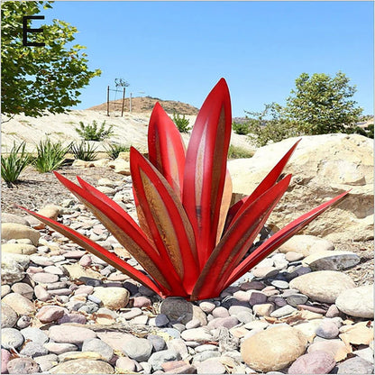 Anti-rust Metal Tequila Agave Plant Red Medium-13.8” NALANI