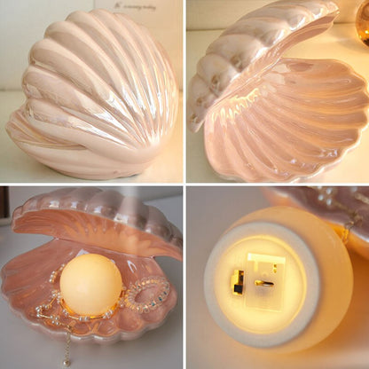 Ceramic Shell Table Lamp for Coastal Elegance and Versatile Use NALANI