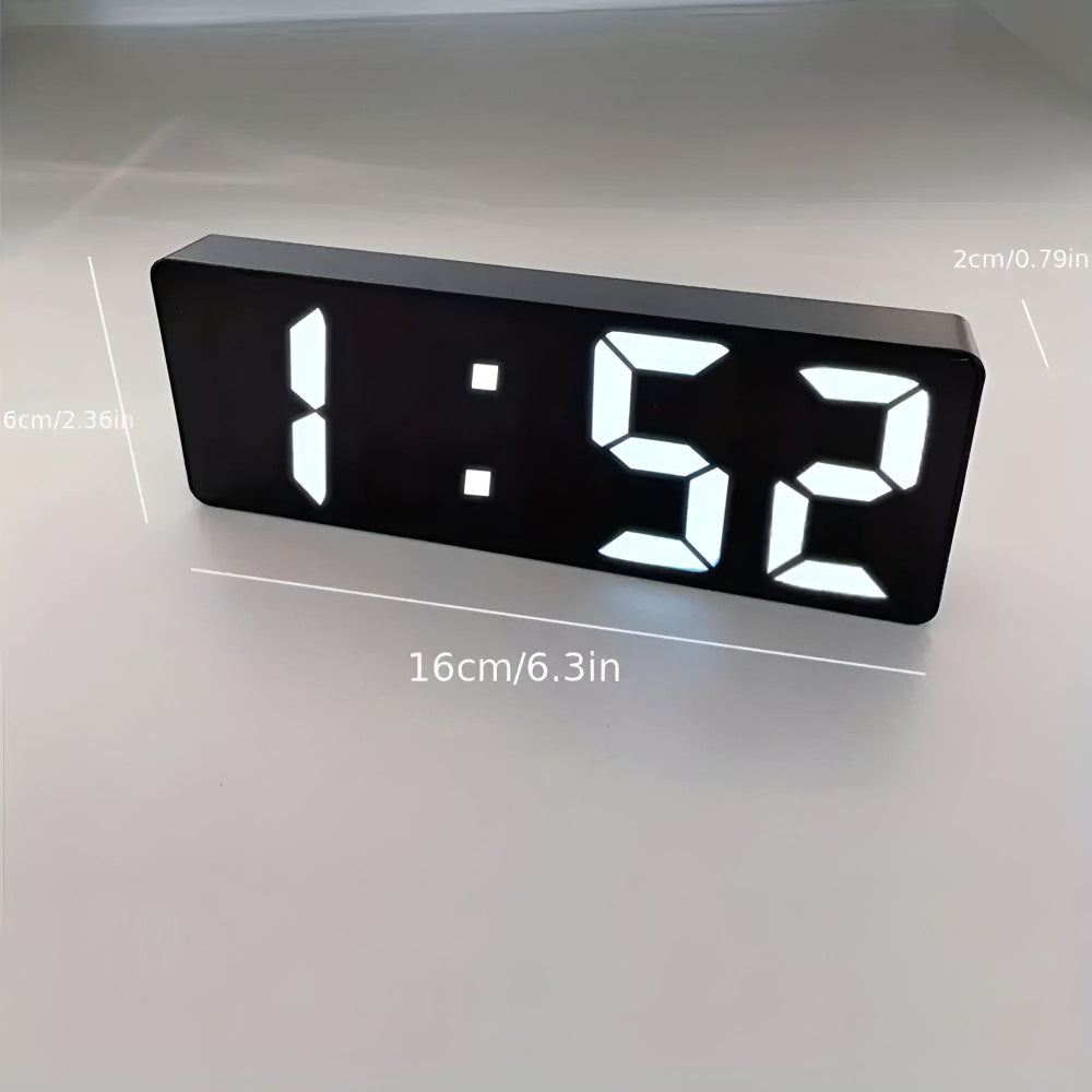 Chronel | Digital LED Mirror Alarm Clock – Sleek, Modern & Versatile Midnight Black NALANI