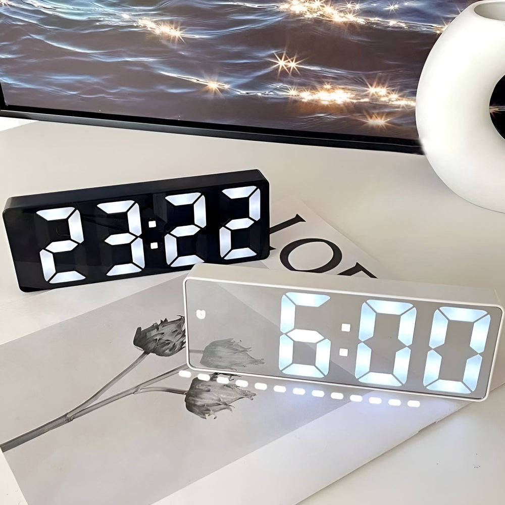 Chronel | Digital LED Mirror Alarm Clock – Sleek, Modern & Versatile NALANI