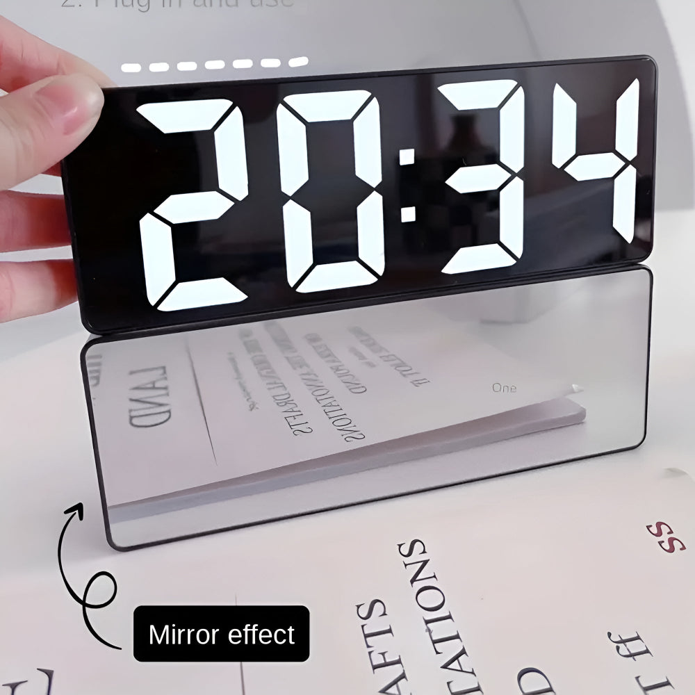 Chronel | Digital LED Mirror Alarm Clock – Sleek, Modern & Versatile NALANI