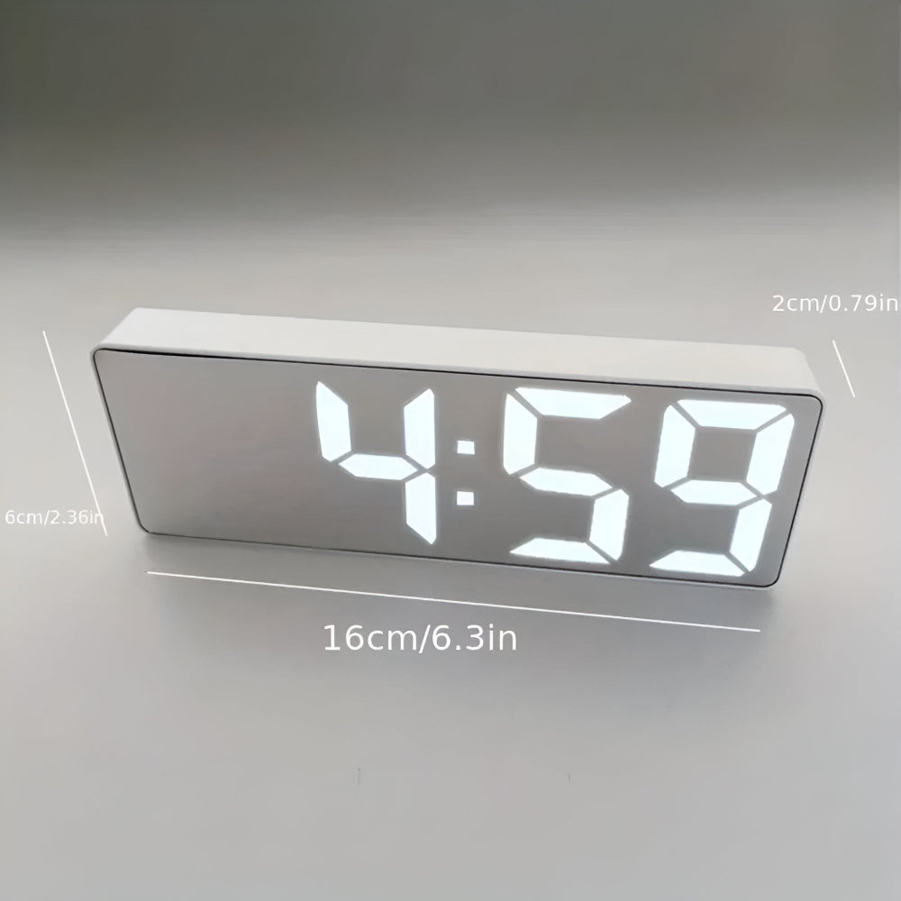Chronel | Digital LED Mirror Alarm Clock – Sleek, Modern & Versatile Mirror White NALANI