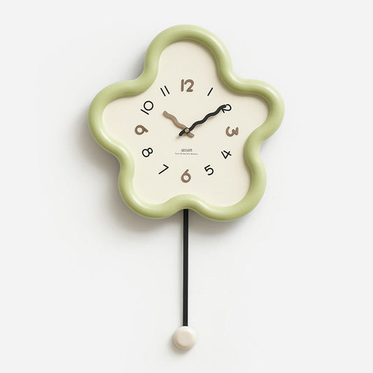 Eco-Friendly Silent Pendulum Wall Clock for Living Room and Office Green NALANI