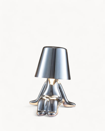 Golden USB rechargeable table lamp with dimmer function 1800mAh Silver NALANI