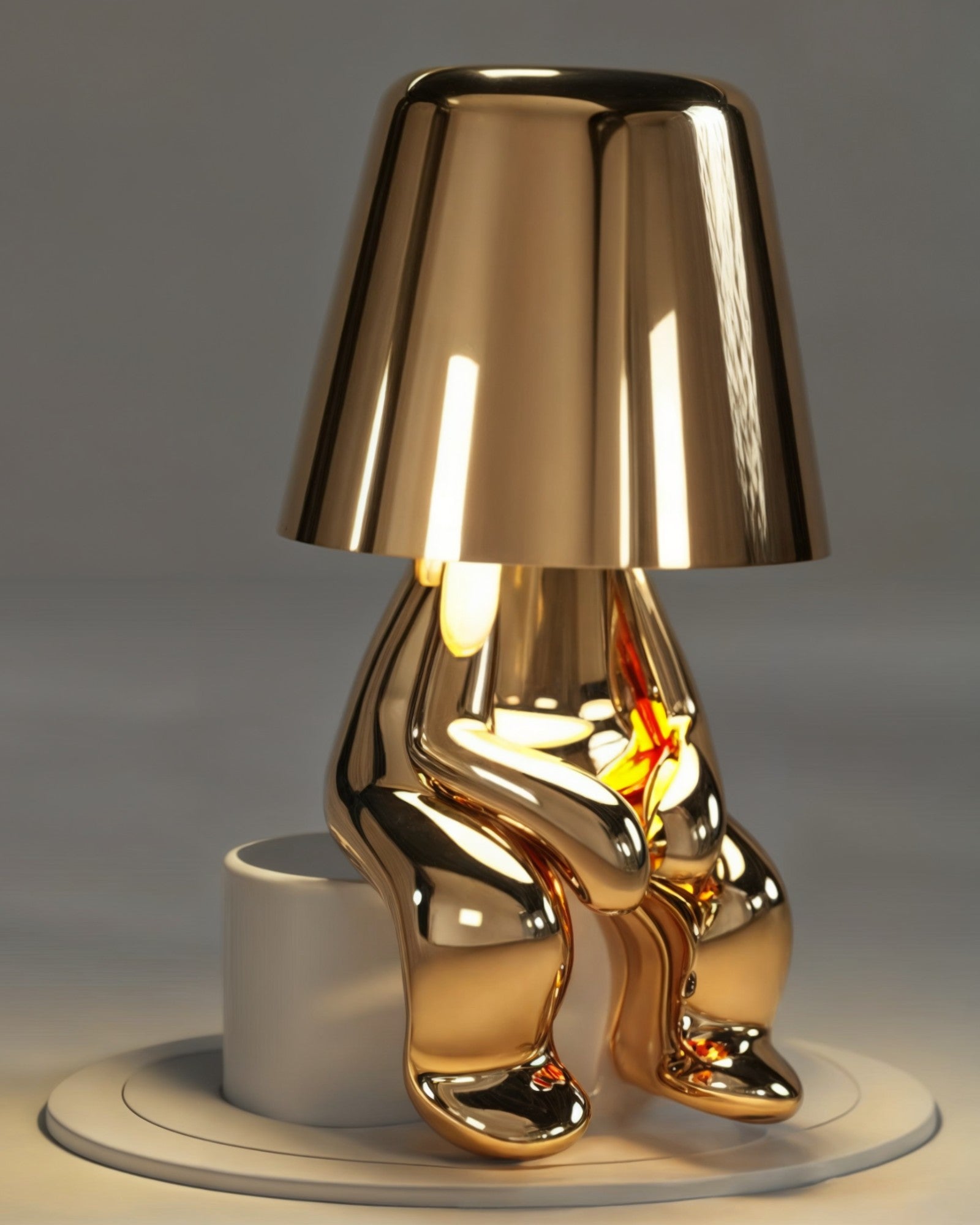 Golden USB rechargeable table lamp with dimmer function 1800mAh NALANI