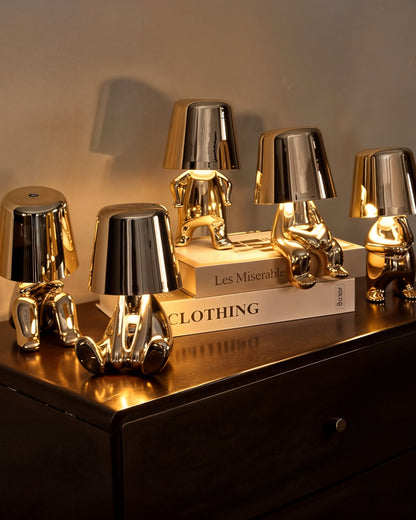 Golden USB rechargeable table lamp with dimmer function 1800mAh NALANI