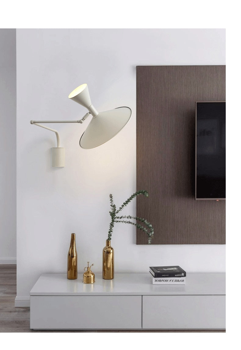 Indoor Swing Arm Wall Lamp For Bedroom And Living Room NALANI