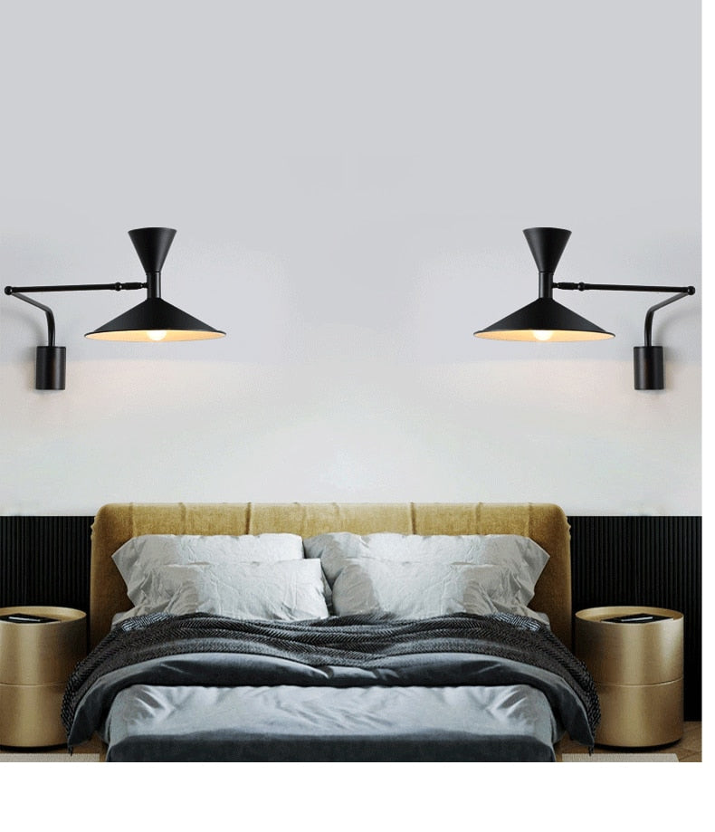 Indoor Swing Arm Wall Lamp For Bedroom And Living Room NALANI