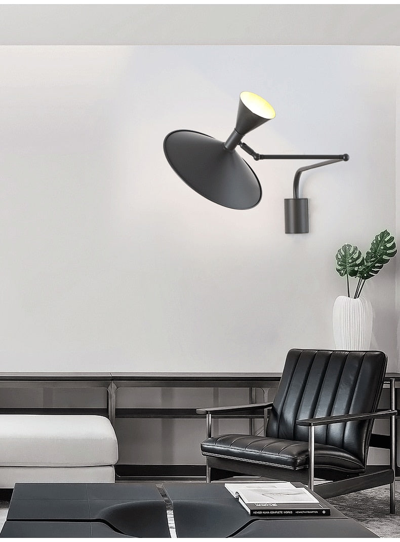 Indoor Swing Arm Wall Lamp For Bedroom And Living Room NALANI