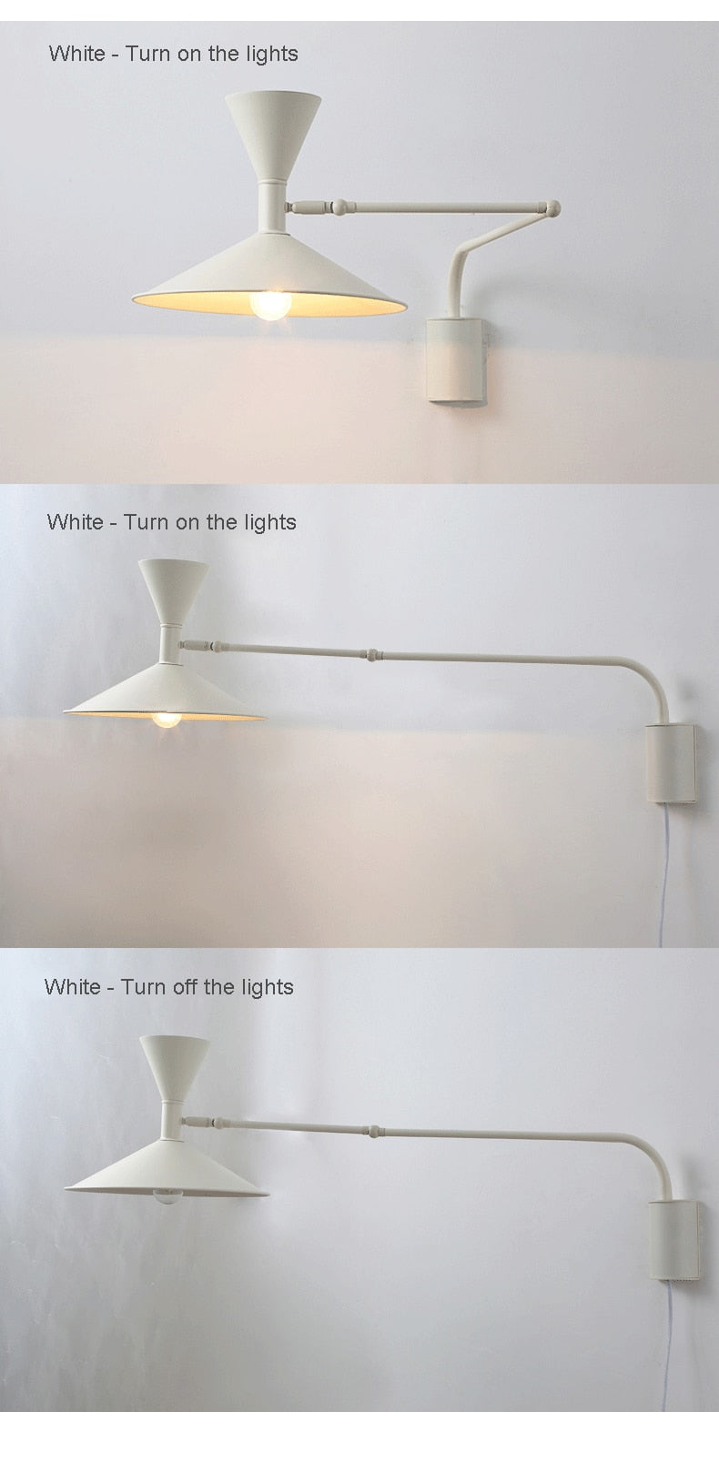 Indoor Swing Arm Wall Lamp For Bedroom And Living Room NALANI