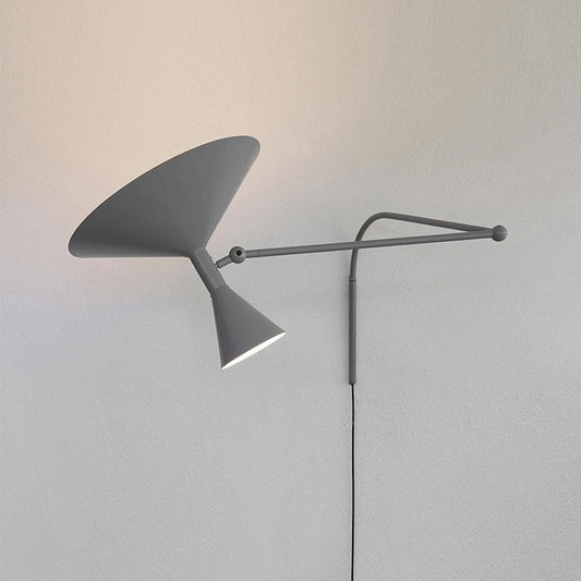 Indoor Swing Arm Wall Lamp For Bedroom And Living Room Grey NALANI