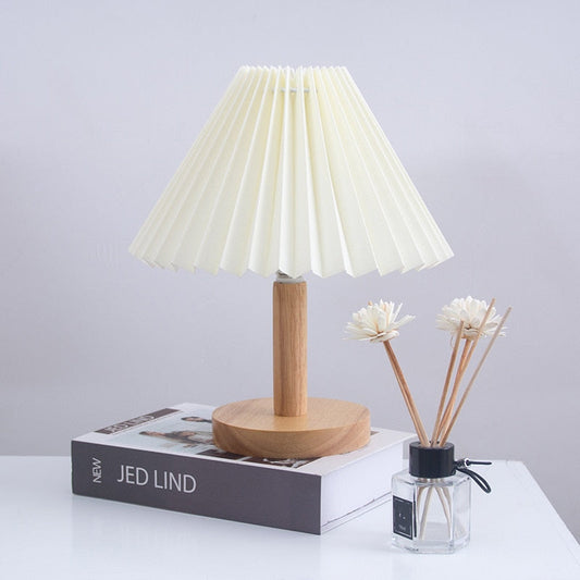 Korean Retro Pleated Table Lamp for Elegant Home Lighting NALANI