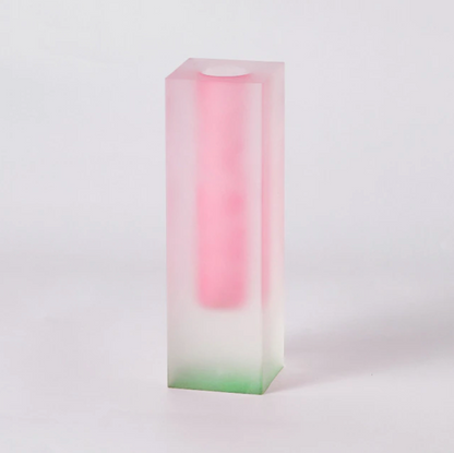 Modern Acrylic Prism Vase and Desk Organizer in Rainbow Colors Pink Lime Matte Short NALANI