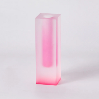 Modern Acrylic Prism Vase and Desk Organizer in Rainbow Colors Fuchsia Pink Matte Short NALANI