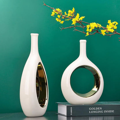 Modern Hollow Ellipse Vase for Stylish Home Decor and Flower Display NALANI