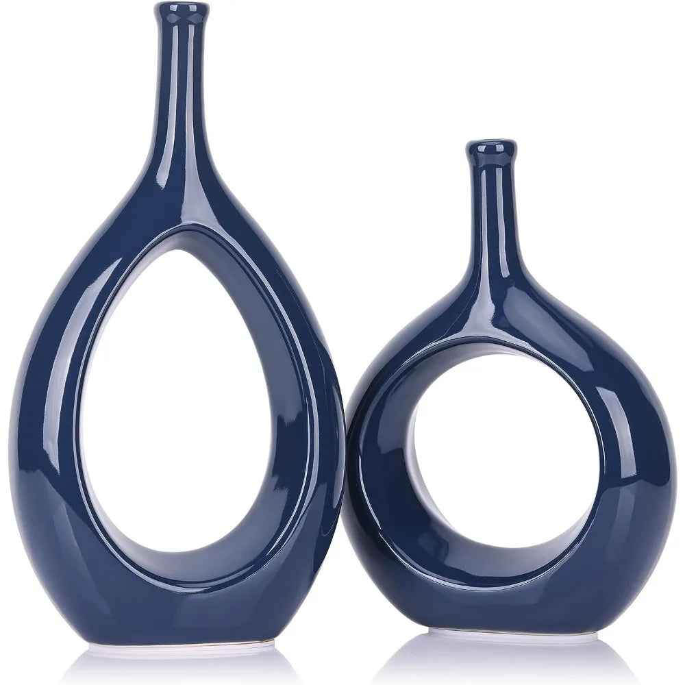 Modern Hollow Ellipse Vase for Stylish Home Decor and Flower Display Type D NALANI