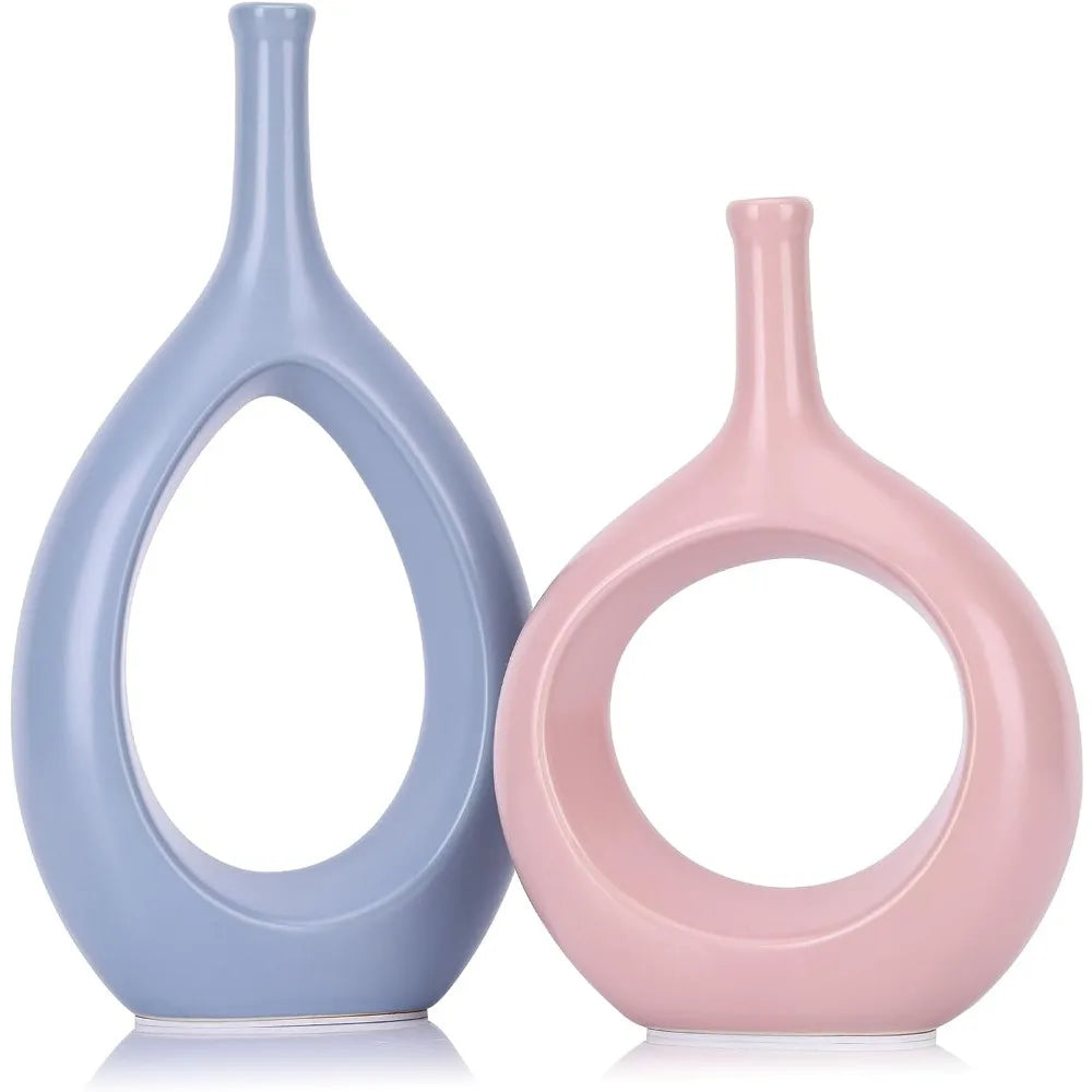 Modern Hollow Ellipse Vase for Stylish Home Decor and Flower Display Type E NALANI