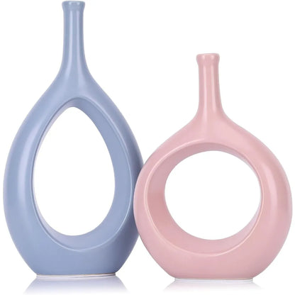Modern Hollow Ellipse Vase for Stylish Home Decor and Flower Display Type E NALANI