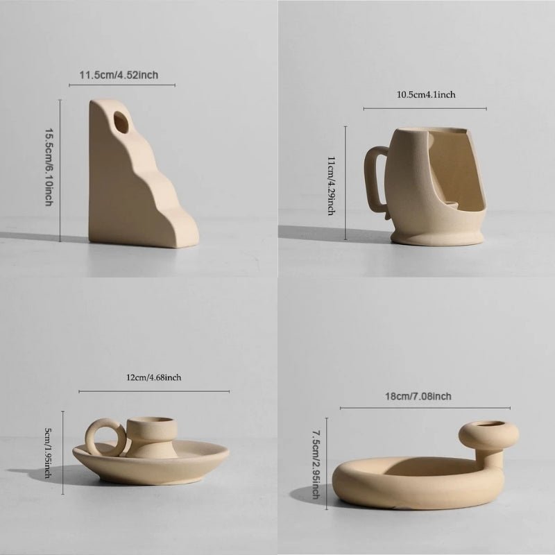 Modern Minimalist Ceramic Vases and Candle Holders for Stylish Decor NALANI