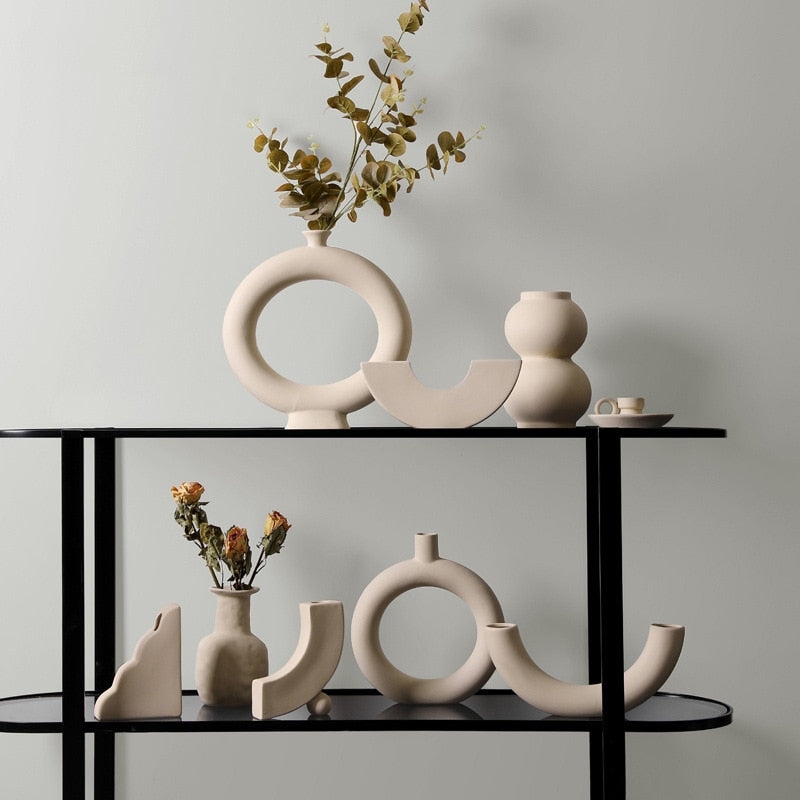 Modern Minimalist Ceramic Vases and Candle Holders for Stylish Decor NALANI