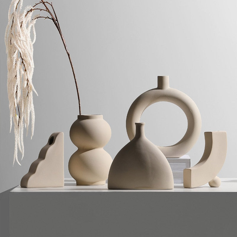 Modern Minimalist Ceramic Vases and Candle Holders for Stylish Decor NALANI