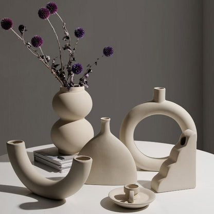 Modern Minimalist Ceramic Vases and Candle Holders for Stylish Decor NALANI