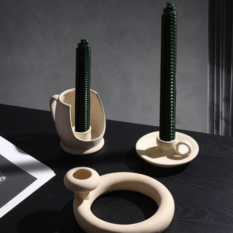 Modern Minimalist Ceramic Vases and Candle Holders for Stylish Decor NALANI
