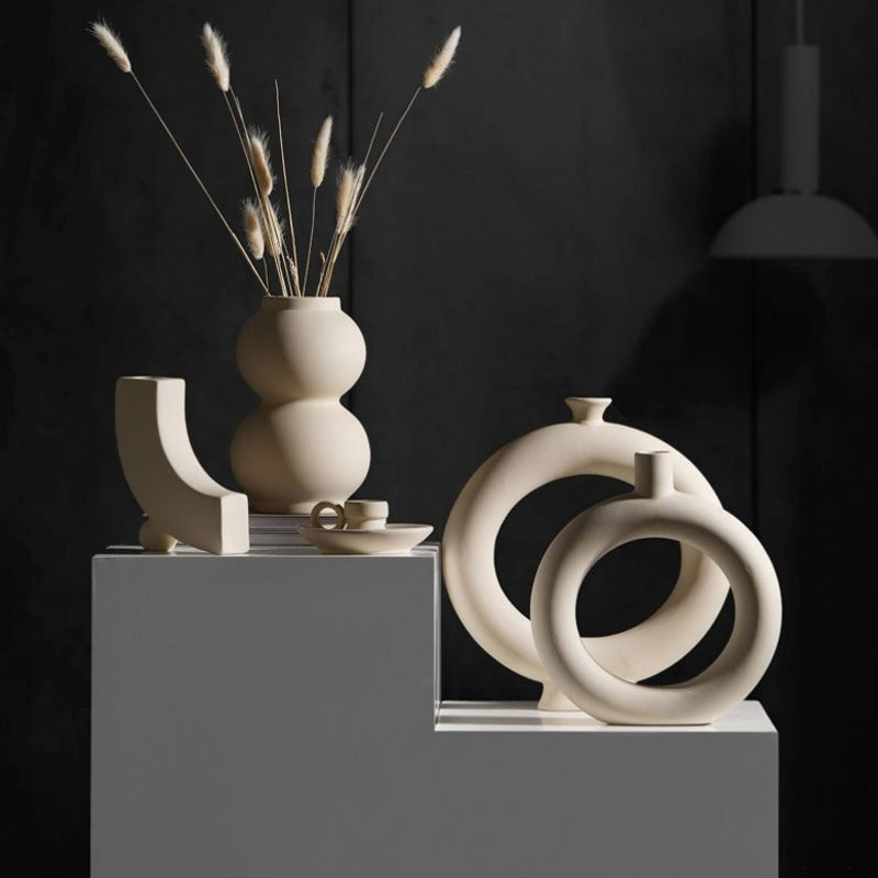 Modern Minimalist Ceramic Vases and Candle Holders for Stylish Decor NALANI