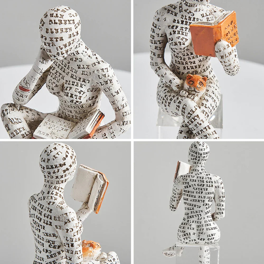 Modern Reading Egyptian Mummy Figurine for Unique Home Decor NALANI