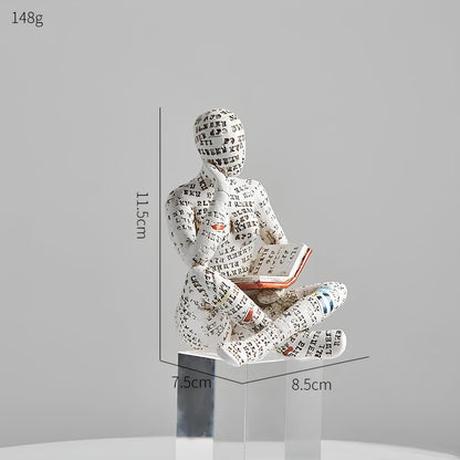 Modern Reading Egyptian Mummy Figurine for Unique Home Decor D NALANI
