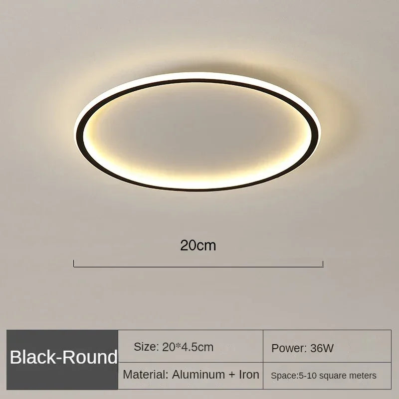 Modern Scandinavian LED Ceiling Light Dimmable for Home Decor 20cm Schwarz NaLani