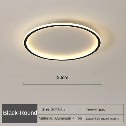 Modern Scandinavian LED Ceiling Light Dimmable for Home Decor 20cm Schwarz NaLani