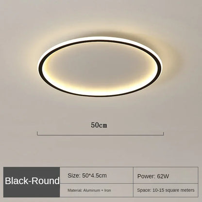 Modern Scandinavian LED Ceiling Light Dimmable for Home Decor 50cm Schwarz NaLani