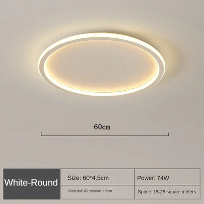 Modern Scandinavian LED Ceiling Light Dimmable for Home Decor 60cm Weiß NaLani