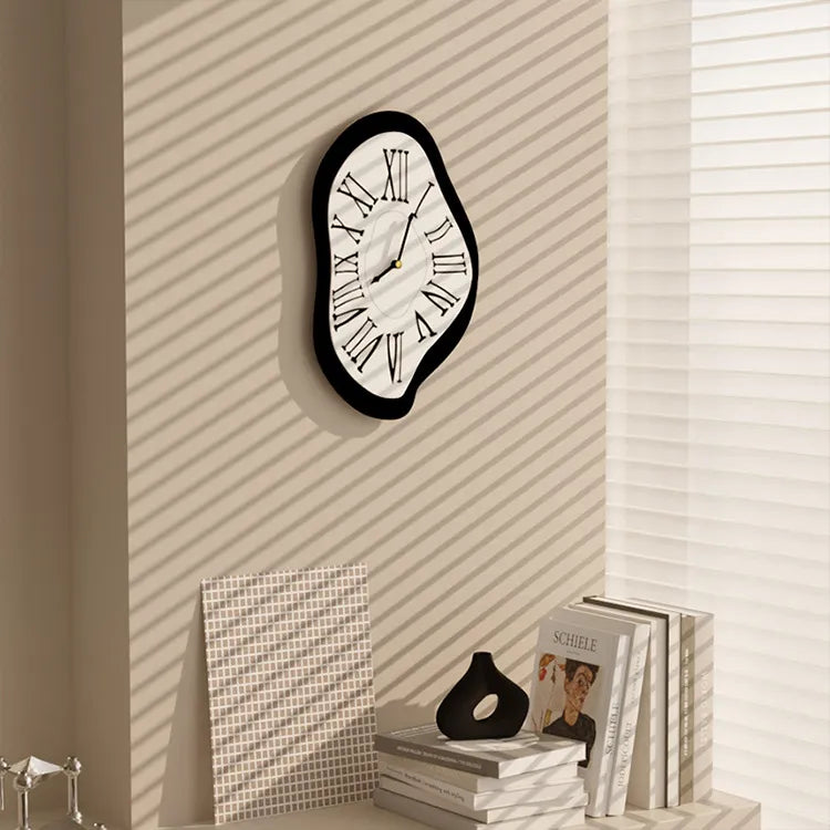 Modern Surrealist Wall Clock with Roman Numerals for Unique Decor NALANI