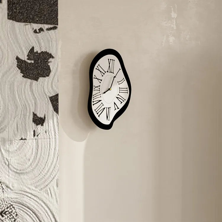 Modern Surrealist Wall Clock with Roman Numerals for Unique Decor NALANI