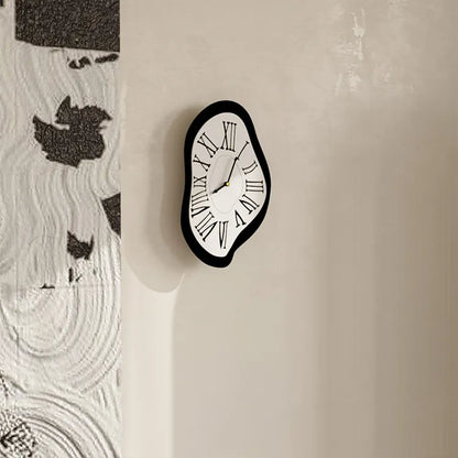 Modern Surrealist Wall Clock with Roman Numerals for Unique Decor NALANI