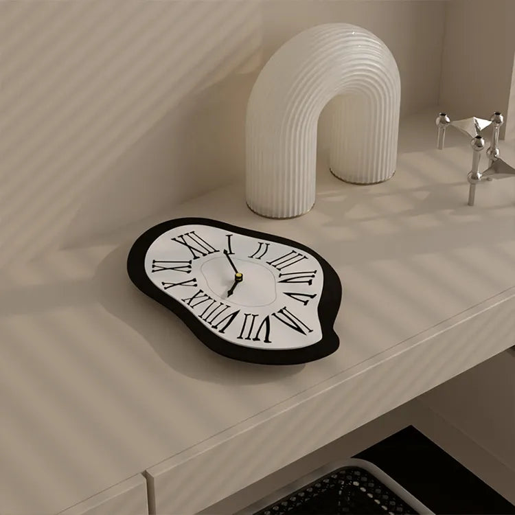 Modern Surrealist Wall Clock with Roman Numerals for Unique Decor NALANI