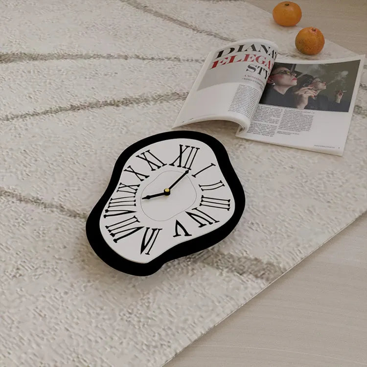 Modern Surrealist Wall Clock with Roman Numerals for Unique Decor NALANI
