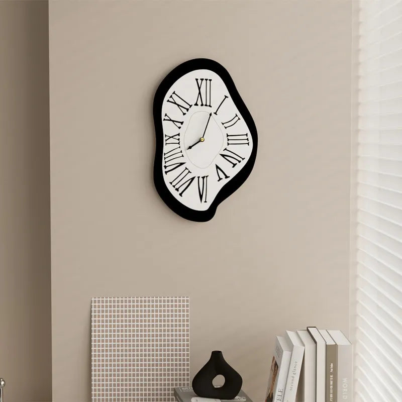 Modern Surrealist Wall Clock with Roman Numerals for Unique Decor NALANI