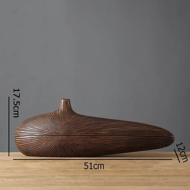 Modern Wooden Vase for Stylish Home Décor and Flower Display Dark wood Big NALANI