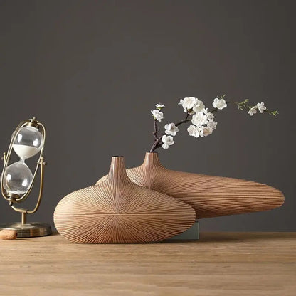 Modern Wooden Vase for Stylish Home Décor and Flower Display NALANI