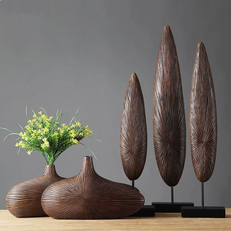 Modern Wooden Vase for Stylish Home Décor and Flower Display NALANI