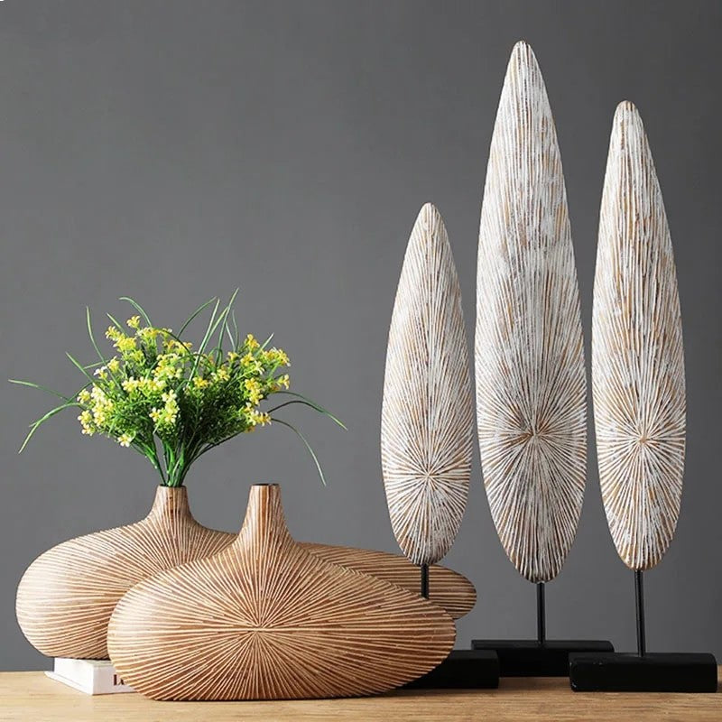 Modern Wooden Vase for Stylish Home Décor and Flower Display NALANI