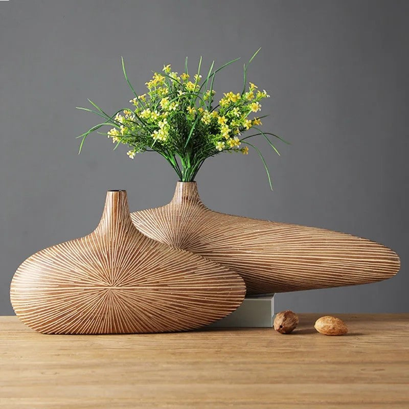 Modern Wooden Vase for Stylish Home Décor and Flower Display NALANI