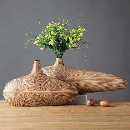 Modern Wooden Vase for Stylish Home Décor and Flower Display NALANI