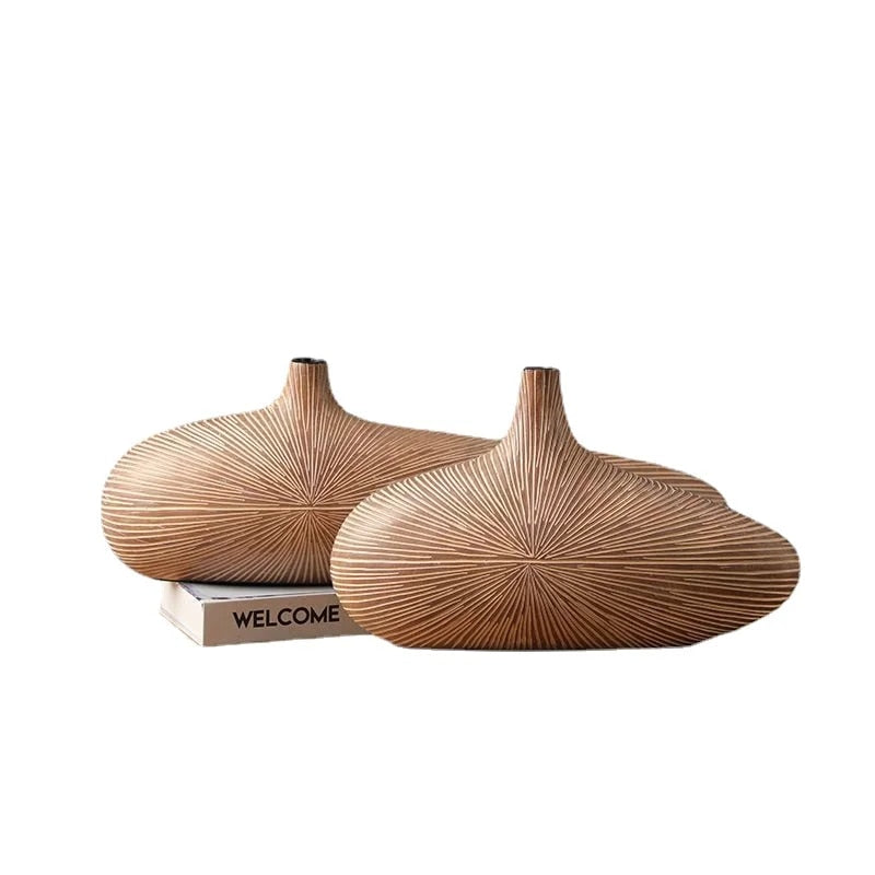 Modern Wooden Vase for Stylish Home Décor and Flower Display NALANI