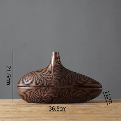 Modern Wooden Vase for Stylish Home Décor and Flower Display Dark wood Small NALANI